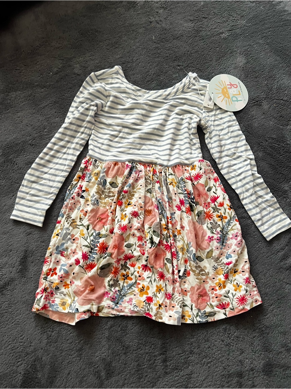 Little sleepies play Striped Top with Floral Skirt Girls' Dress Floral NWT 2t